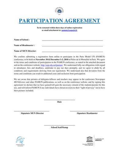 sample conference participation agreement template