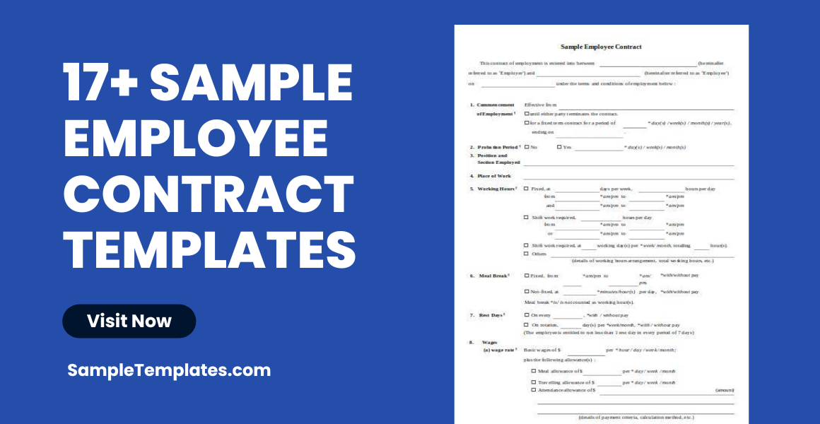 sample employee contract templates