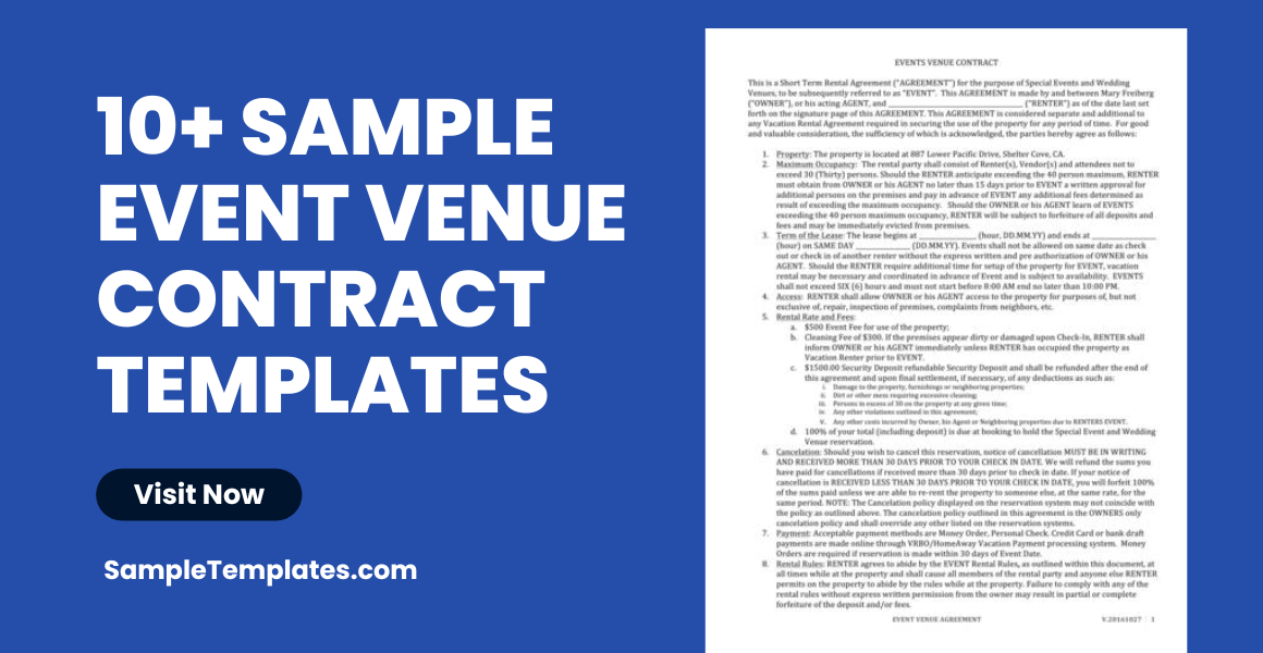 sample event venue contract templates