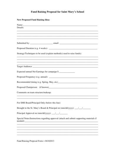 school fundraising proposal sample template