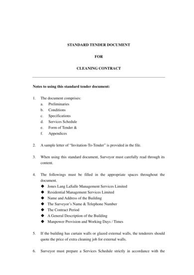 standard cleaning contract document sample