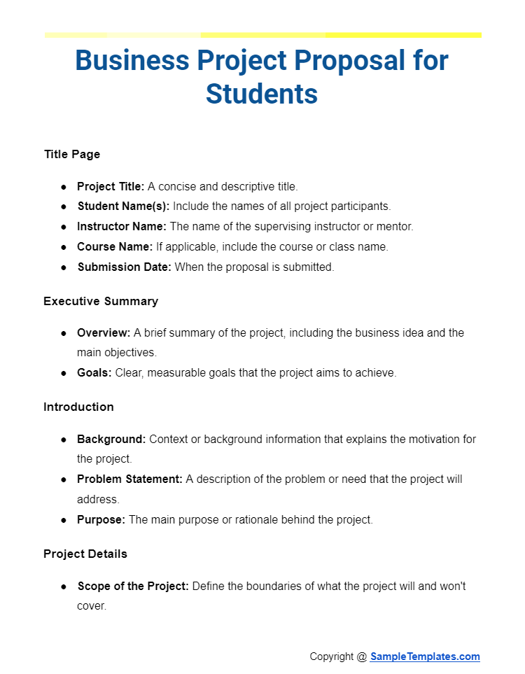 business project proposal for students