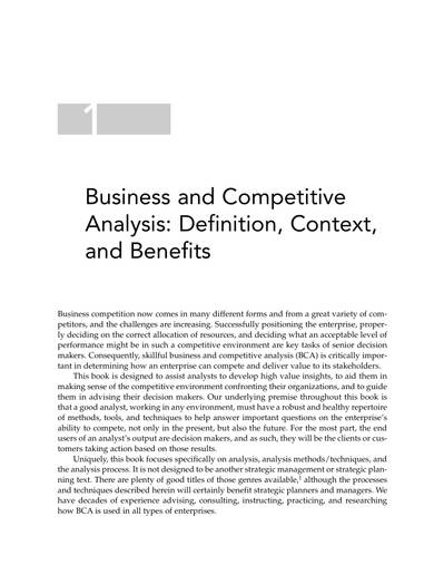 business and competitive analysis sample