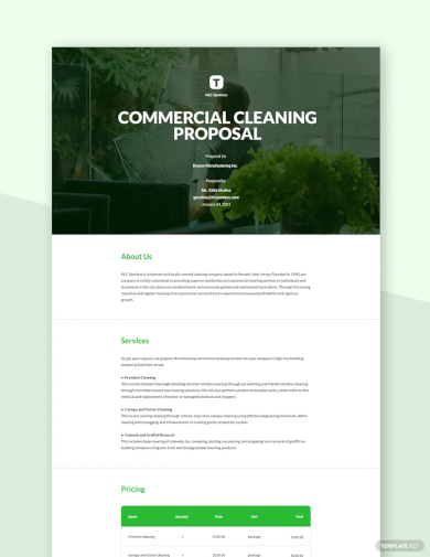 cleaning service proposal template
