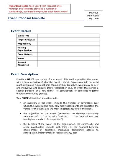 coast event planning proposal template 1