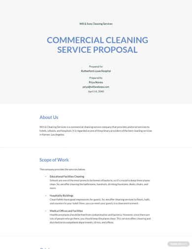 commercial cleaning service proposal template