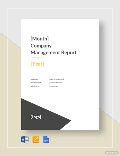 company monthly management report template