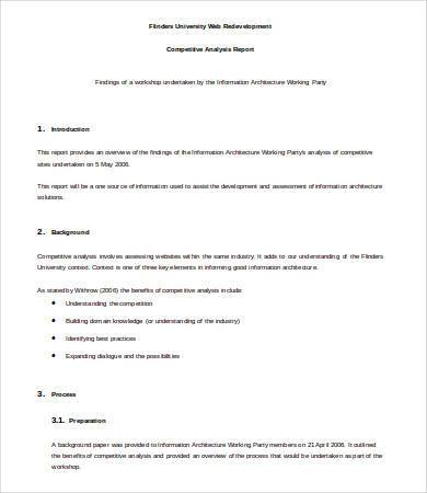 competitive analysis report template