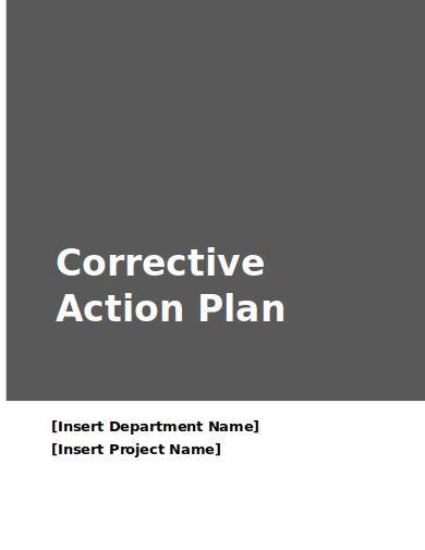 corrective action plan template with instructions