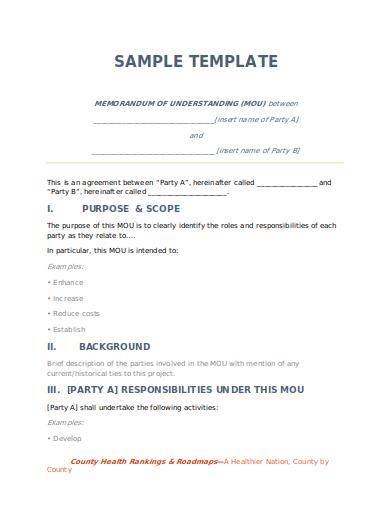 customizable memorandum of understanding sample template