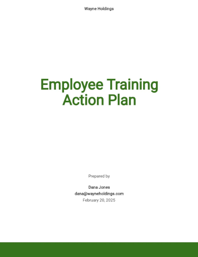 employee training action plan template