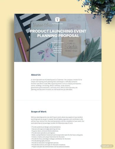 event planning proposal template