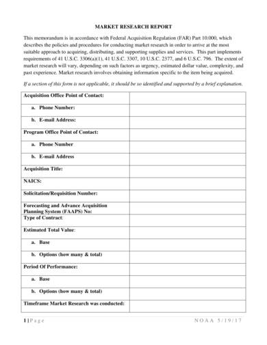 fillable market research report template