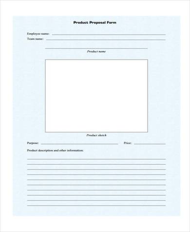 free product sales proposal form