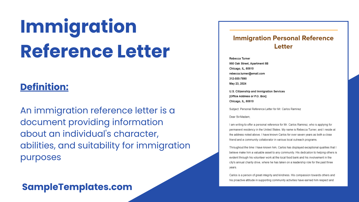 Immigration Reference Letter