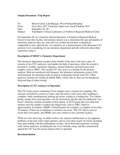 FREE 26 Trip Report Samples In PDF Word