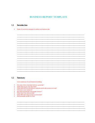 local business report template