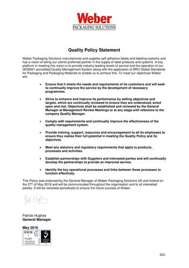 Free 9 Quality Policy Samples In Pdf Ms Word
