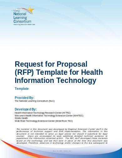 request for proposal template for health information technology