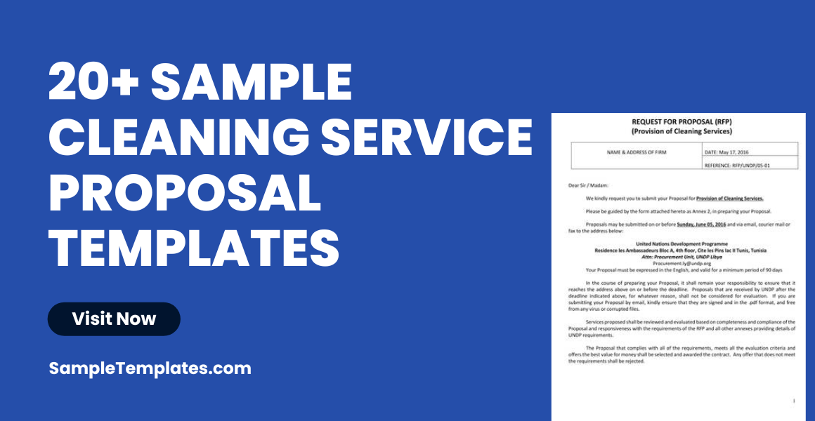 sample cleaning service proposal templates