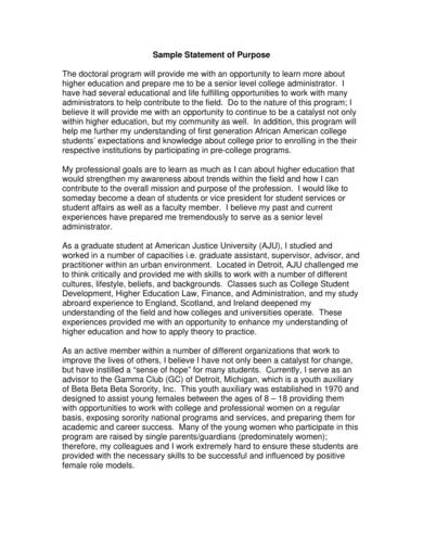 sample doctoral statement of purpose