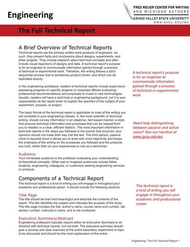 sample engineering full technical report