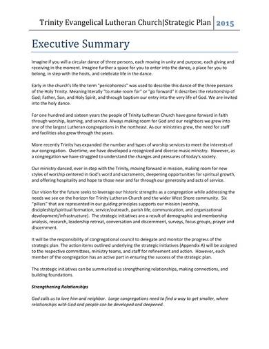 Sample Example Format Templates 5 Strategic Plan Executive Summary 