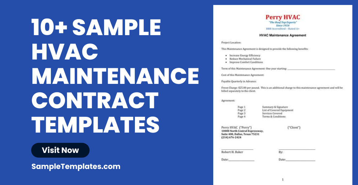 sample hvac maintenance contract template
