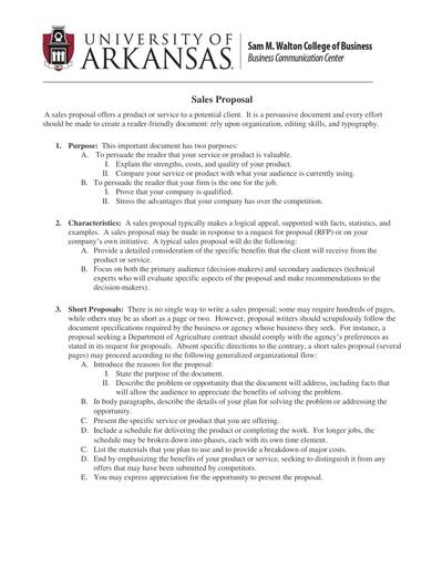 sample product sales proposal format