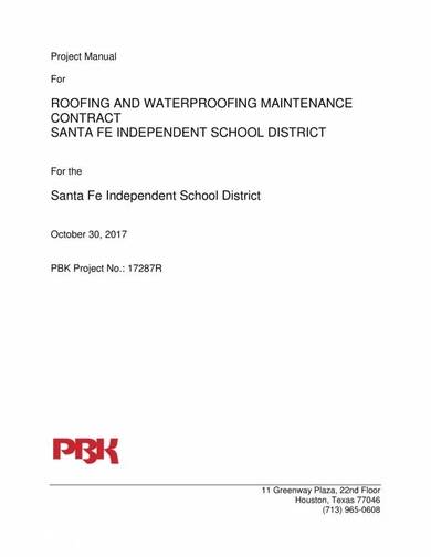 sample roofing and waterproofing maintenance contract