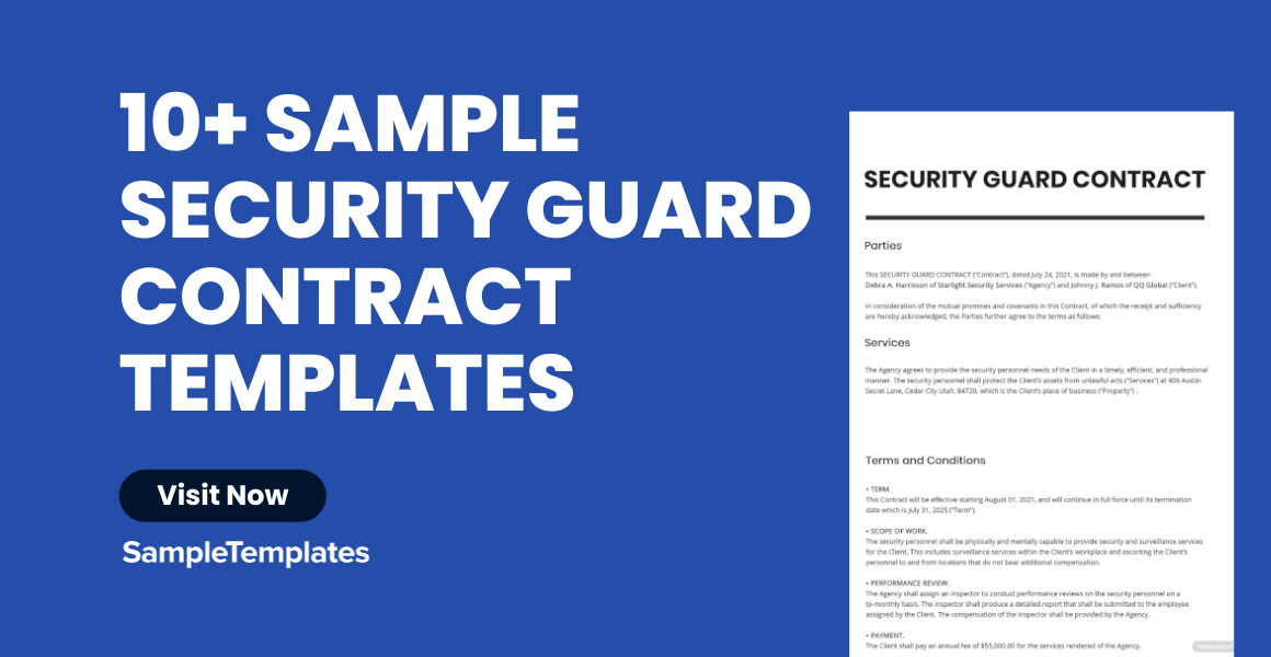Sample Security Guard Contract Templates