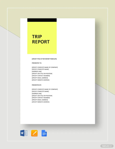 sample trip report template