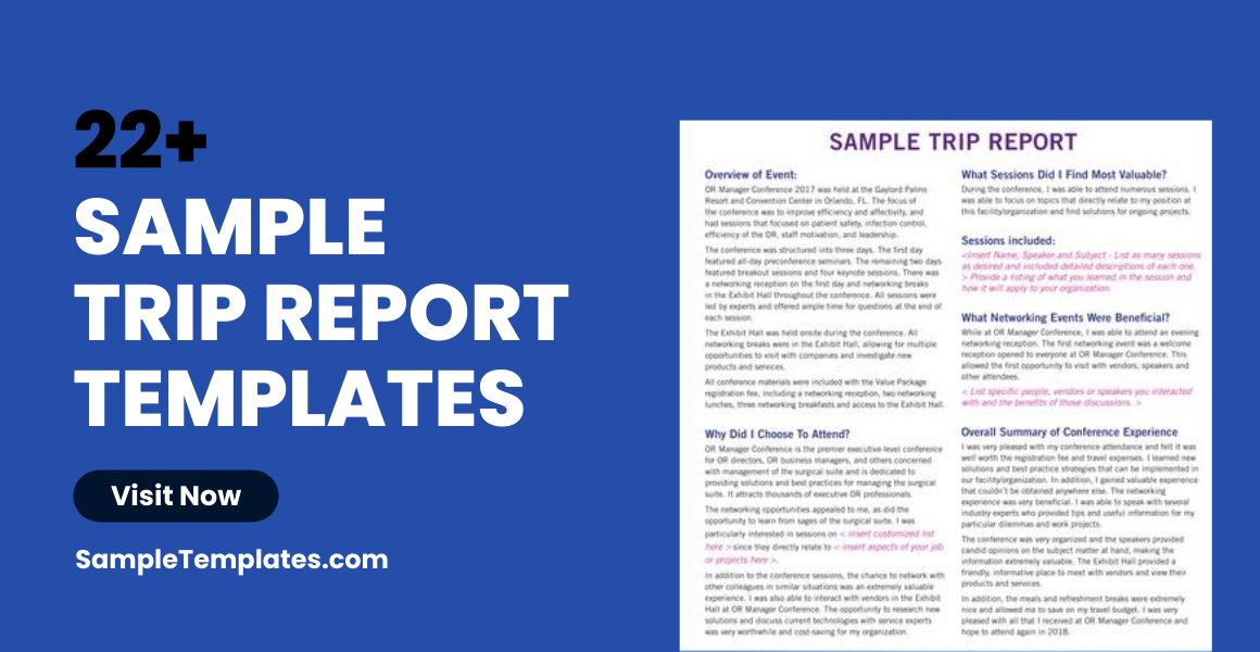 sample trip report templates
