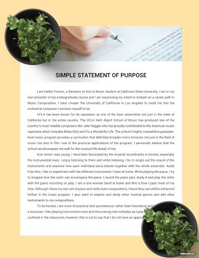 simple statement of purpose template