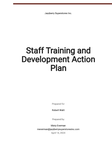 staff training and development action plan template