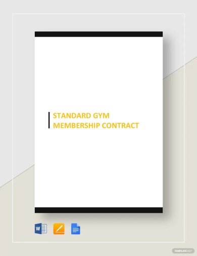 standard gym membership contract template