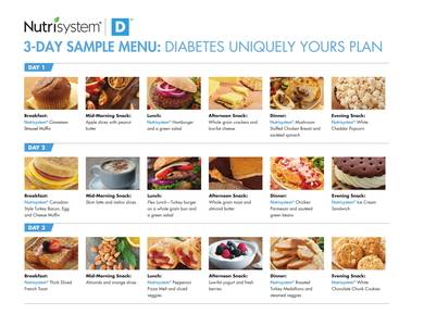 3 day diabetes menu plan sample
