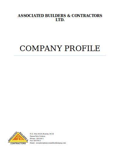 How To Write A Construction Company Profile Sample