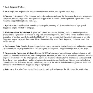 One Page Project Proposal Template