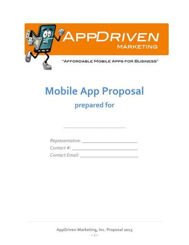 business mobile app poposal sample