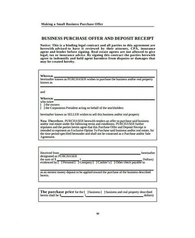 business purchase offer proposal template 1