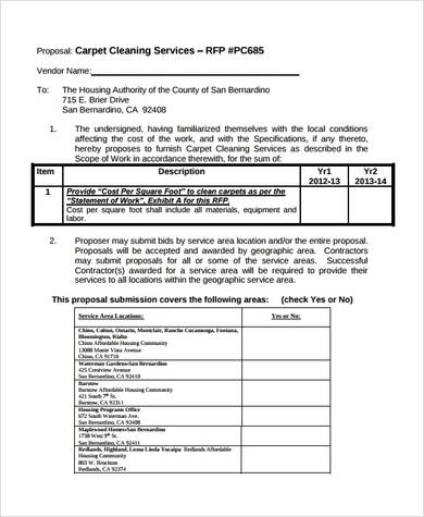 carpet cleaning proposal template
