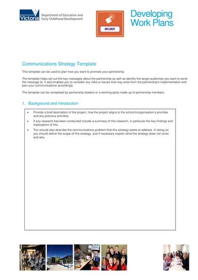 education internal communication plan template
