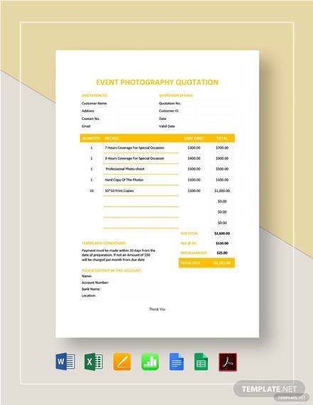 Free Event Quotation Template