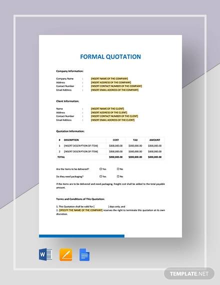 Free 35 Quotation Formats In Ms Word Pdf