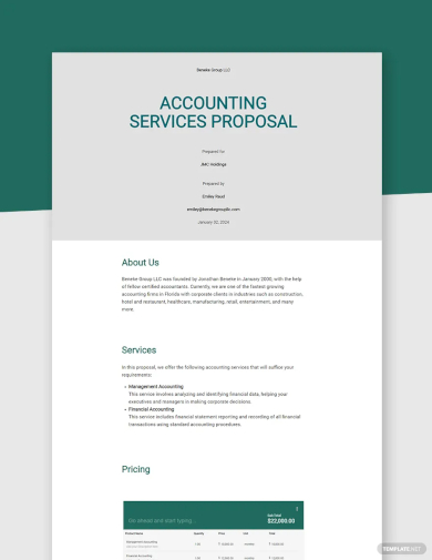 free sample accounting proposal template