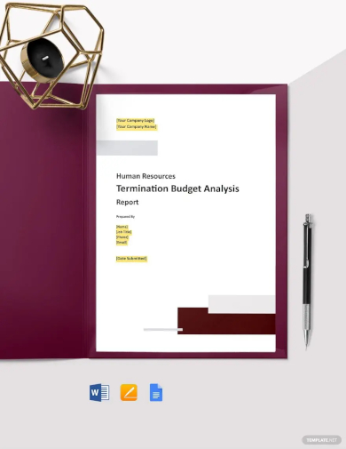 free termination budget analysis report template
