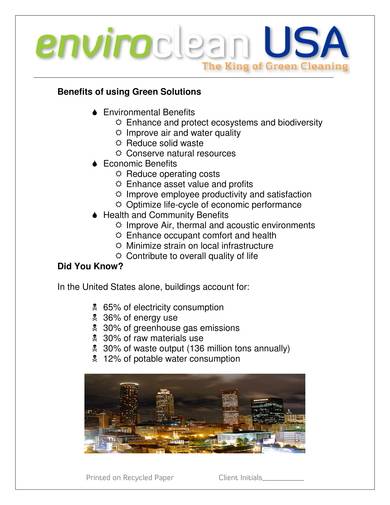 green cleaning proposal sample