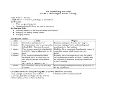 half day workshop plan sample