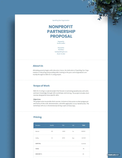 nonprofit partnership proposal template
